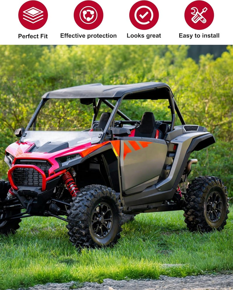 POKIAUTO Aluminum Air Intake Grill for Polaris RZR XP 1000/ XP4 1000 2024 2025 Accessories, Black Metal Side Frog Skin Protector Bezel Engine Mesh Covers(8PCS, Bolt-on) - Image 3